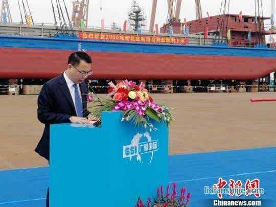 电动船下水仪式现场 电动船下水仪式现场