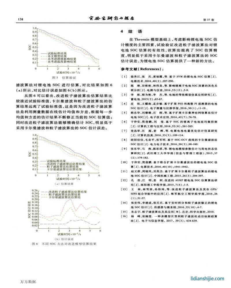 改进粒子滤波的锂电池SOC估算