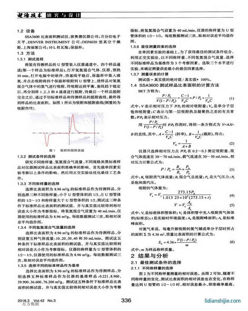 测试锂电池原材料比表面积的最佳测试条件