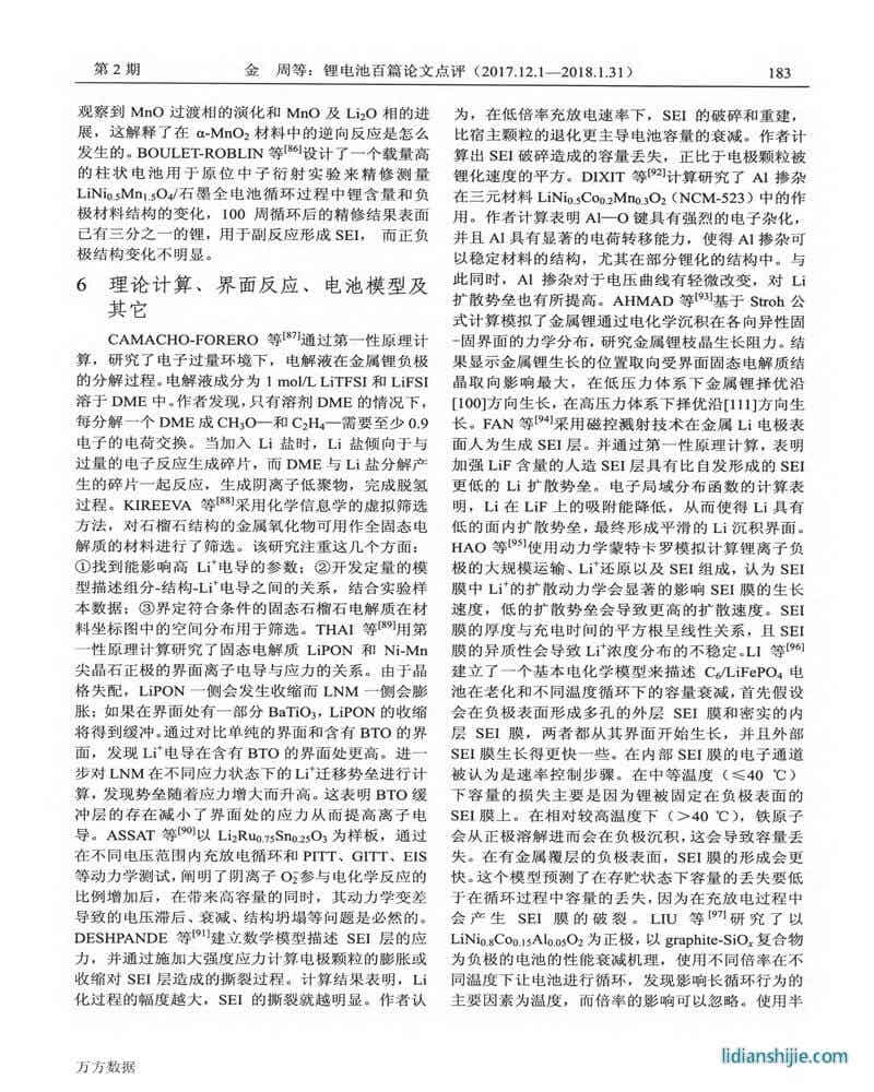 锂电池百篇论文点评