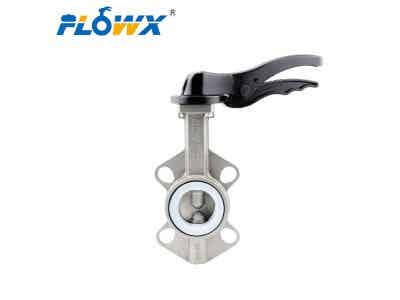 弗雷西 手动对夹蝶阀 不锈钢蝶阀 PTFE