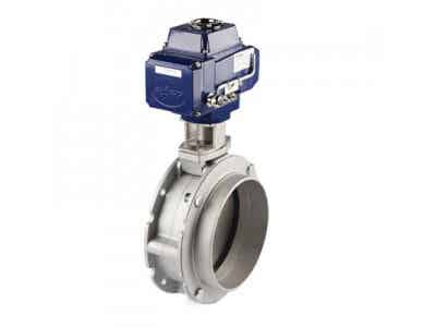 不锈钢电动粉末蝶阀 双法兰蝶阀